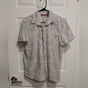 Axist Men's White and Gray Paisley Shirt